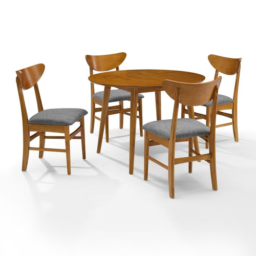 Crosley Landon Wood Fabric 5pc Round Dining Sets