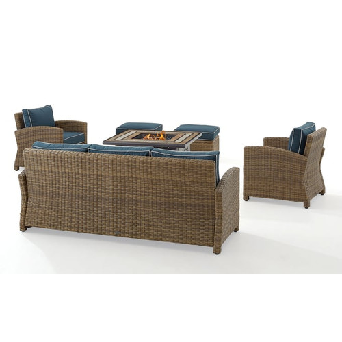 Crosley Bradenton 6pc Outdoor Seating Sets with Tucson Fire Table