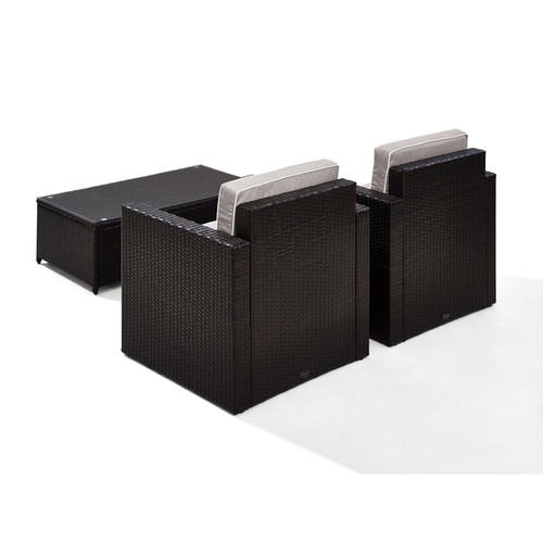 Crosley Palm Harbor Wicker 3pc Outdoor Seating Sets