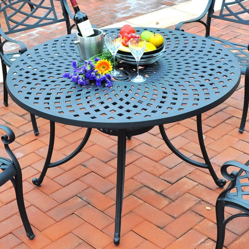 Crosley Sedona Black 46 Inch Round Outdoor Dining Table