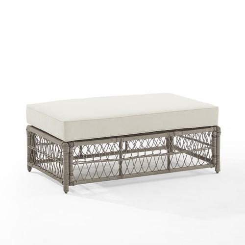 Crosley Thatcher Creme Outdoor Coffee Table Ottoman