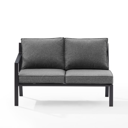 Crosley Clark Charcoal Outdoor Metal Left Side Loveseats