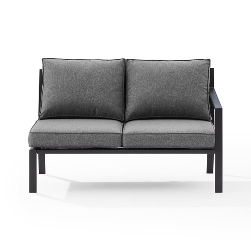 Crosley Clark Charcoal Outdoor Metal Right Side Loveseats