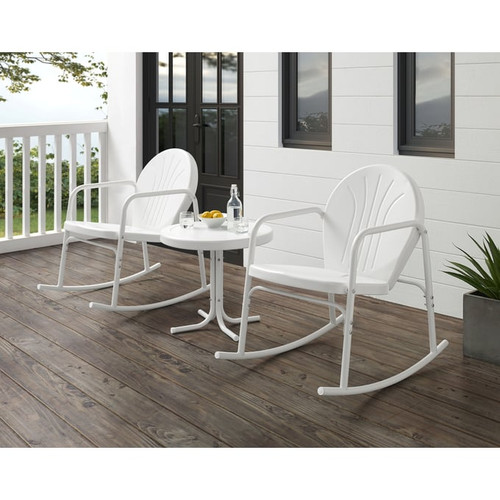Crosley Griffith 3pc Outdoor Rocking Chair and Side Table Sets