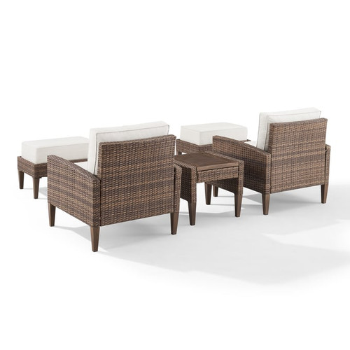 Crosley Capella Creme 5pc Outdoor Wicker Seating Sets