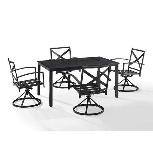 Crosley Kaplan 5pc Outdoor Dining Sets with Swivel Chairs