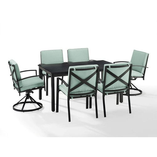 Crosley Kaplan 7pc Outdoor Dining Sets with 2 Swivel Chairs