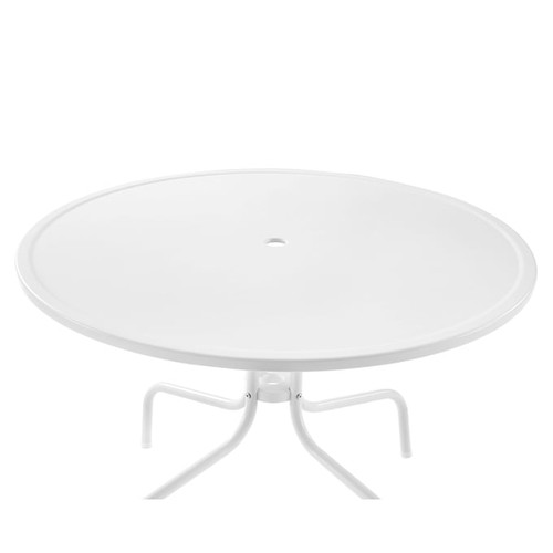Crosley Griffith White Satin 39 Inch Round Retro Outdoor Dining Table