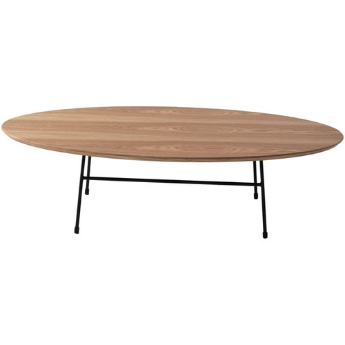 LeisureMod Rossmore Steel Frame Oval Coffee Tables