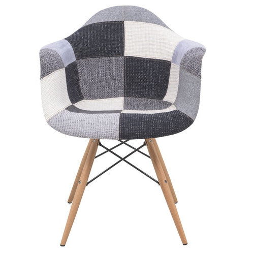 LeisureMod Willow Patchwork Fabric Eiffel Accent Chair