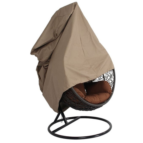 LeisureMod Egg Brown Hanging Single Swing Chair Cover