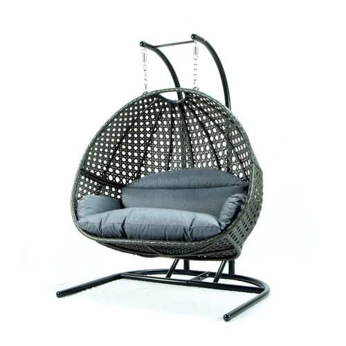 LeisureMod Egg Fabric Hanging Double Swing Chairs
