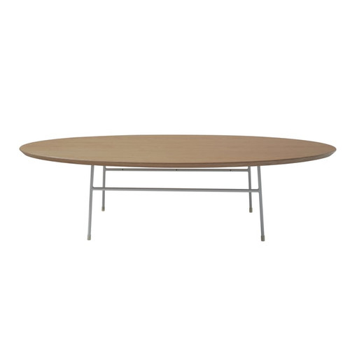 LeisureMod Rossmore Steel Frame Oval Coffee Table