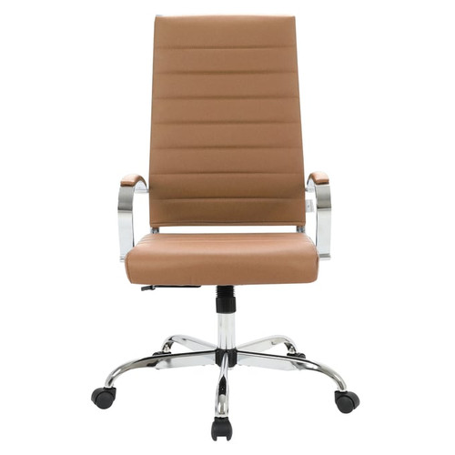 LeisureMod Benmar Brown High Back Leather Office Chair