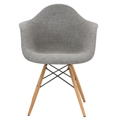 4 LeisureMod Willow Grey Fabric Eiffel Accent Chairs