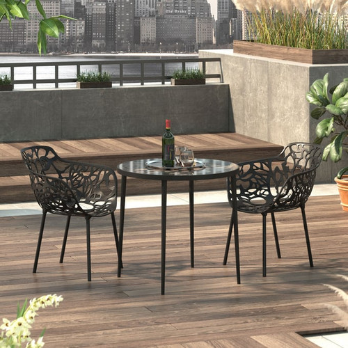 LeisureMod Devon Aluminum Outdoor Bistro Dining Tables