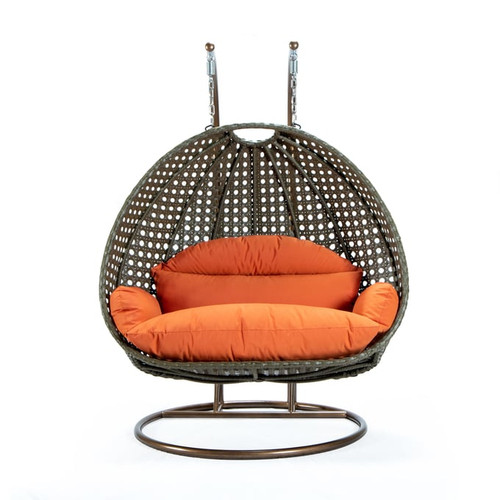 LeisureMod Egg Wicker 2 Person Hanging Swing Chairs