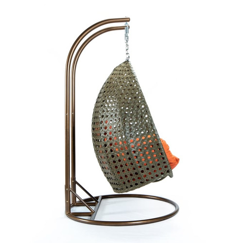 LeisureMod Egg Wicker 2 Person Hanging Swing Chairs