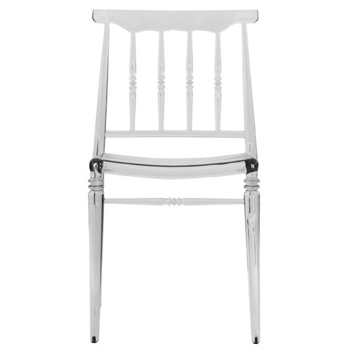 LeisureMod Spindle Clear Lucite Dining Chair