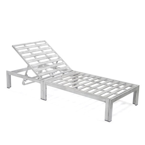 LeisureMod Chelsea Outdoor Weathered Grey Chaise Lounge Chair