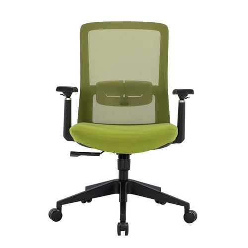 LeisureMod Ingram Green Office Chairs with Seat Cover