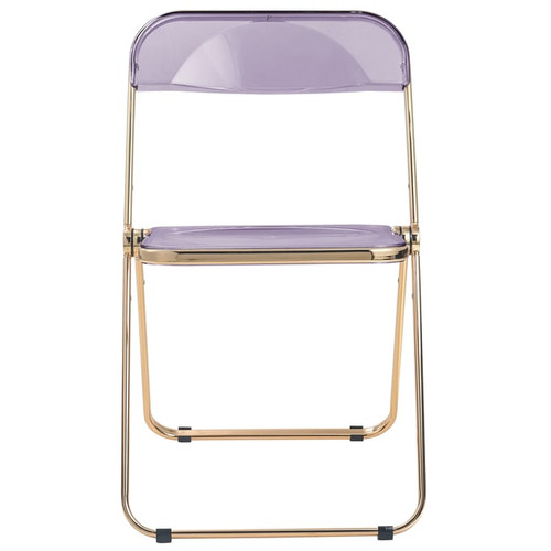 LeisureMod Lawrence Folding Chairs With Gold Frame