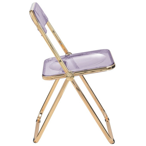 4 LeisureMod Lawrence Folding Chairs With Gold Frame