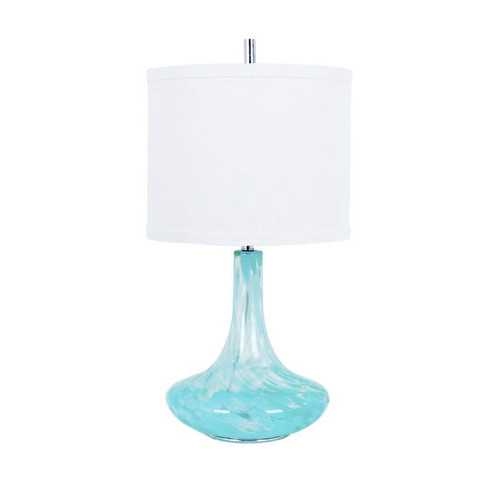 2 Crestview Collection Pasha Light Blue White Table Lamps