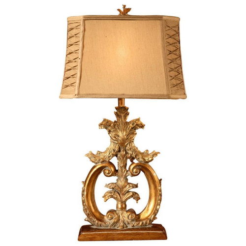 2 Crestview Collection Aria Antique Gold Table Lamps