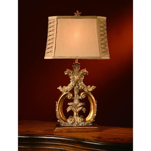 2 Crestview Collection Aria Antique Gold Table Lamps