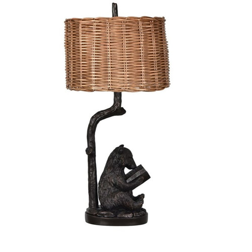 2 Crestview Collection Bear Bronze Knowledge Table Lamps