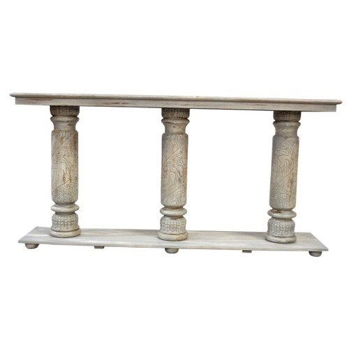 Crestview Collection Castleberry Distressed Grey Console Table