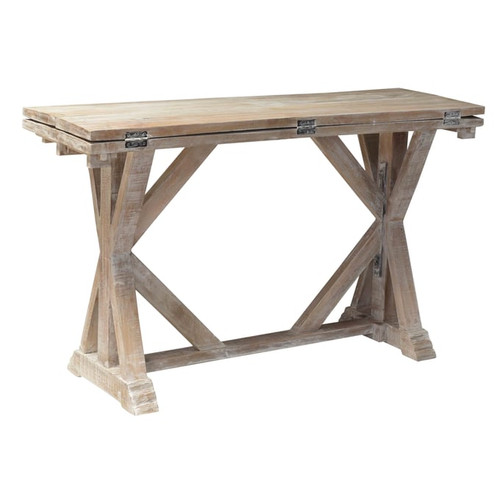 Crestview Collection Daphne White Wash Wood Table