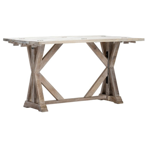 Crestview Collection Daphne White Wash Wood Table