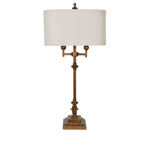 2 Crestview Collection Harper Antique Gold Oatmeal Table Lamps