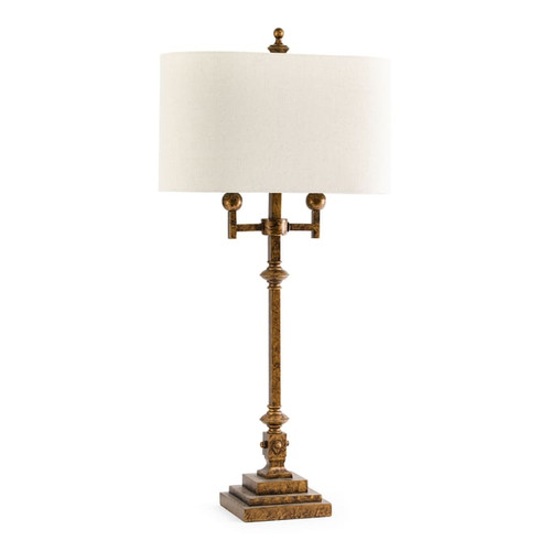 2 Crestview Collection Harper Antique Gold Oatmeal Table Lamps