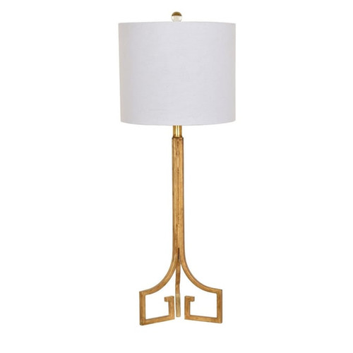 Crestview Collection Lux Gold Leaf White Table Lamp