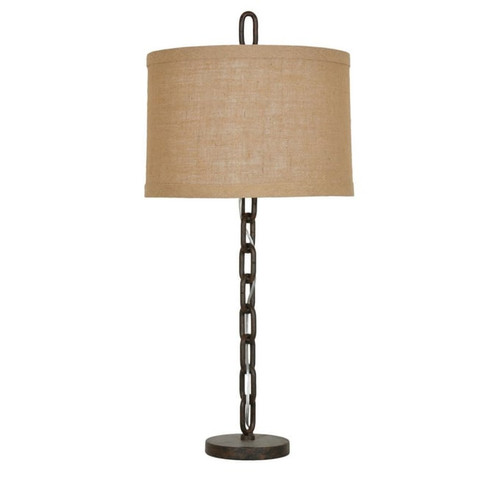 2 Crestview Collection Link Burlap Table Lamps