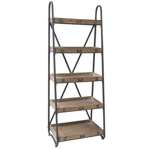 Crestview Collection Voyager Wood Etagere Bookcase