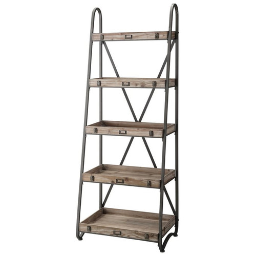 Crestview Collection Voyager Wood Etagere Bookcase
