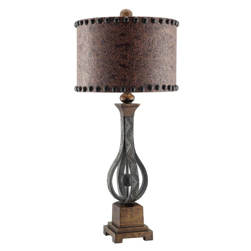 2 Crestview Collection Rambler Antique Brown Table Lamps