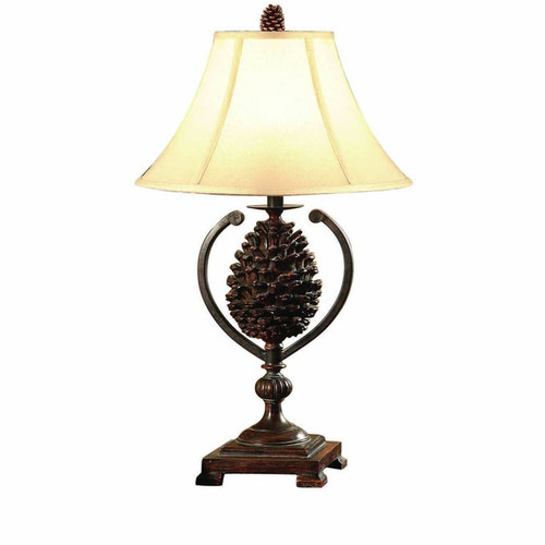 2 Crestview Collection Bison Brown Natural Pine Creek Accent Lamps