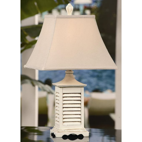 2 Crestview Collection Seaside Gray Washed White Accent Lamps