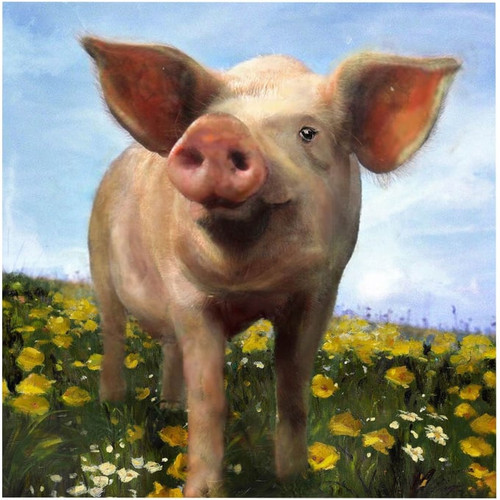 Crestview Collection Pig Out Hand Painted Canvas Wall Art
