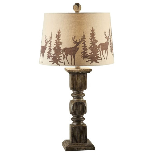 2 Crestview Collection Hunt Walnut Table Lamps