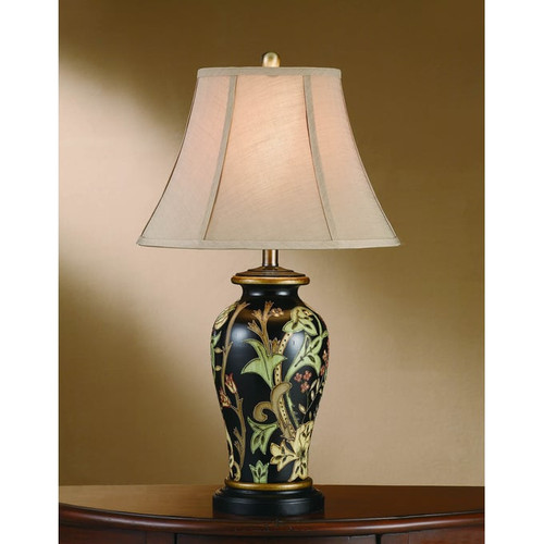 2 Crestview Collection Windham Black Green Cinnamon Table Lamps