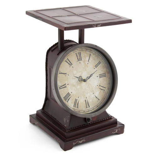 Crestview Collection Red Metal Scale Clock