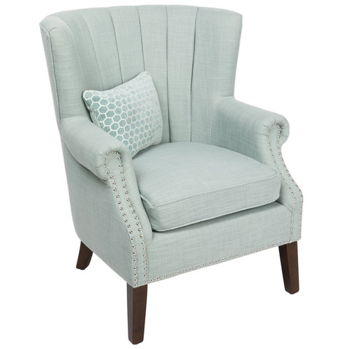 Crestview Collection Avana Teal Accent Chair with Kidney Pillow