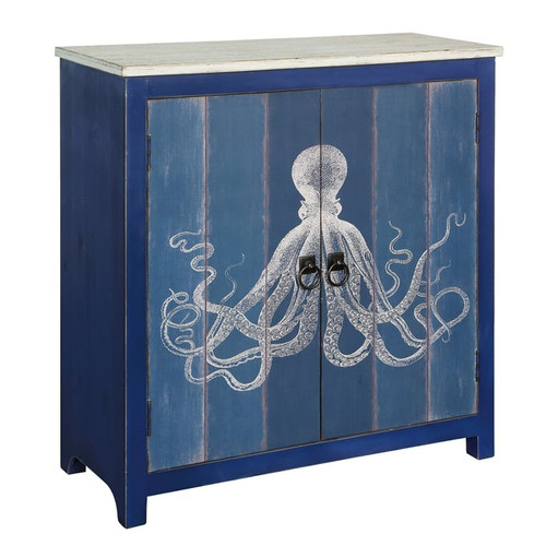 Crestview Collection Octopus Deep Blue Cabinet