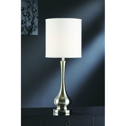 2 Crestview Collection Camden Brushed White Table Lamps